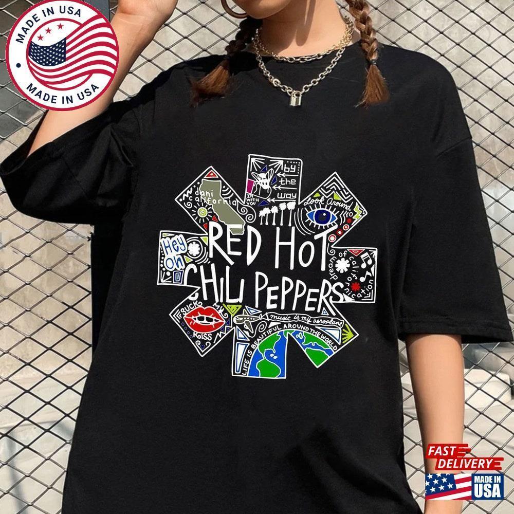 Red Hot Chili Peppers Shirt Rhcp Graphic Unisex Tee Tour